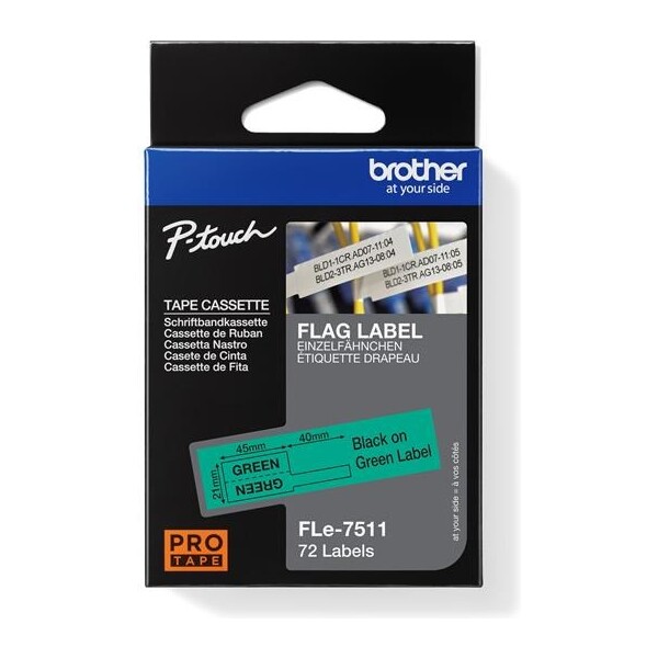 Brother FLE7511 flexibilná ID páska čierna na zelenom 24 mm