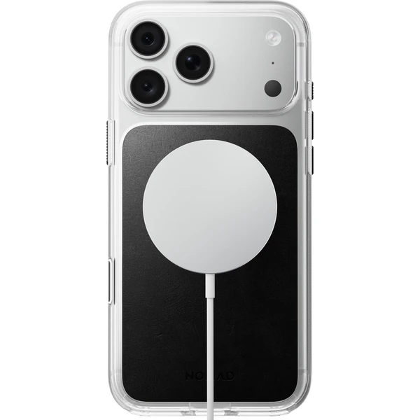 Nomad Clear Leather (Horween) MagSafe kryt iPhone 17 Pro Max/18 Pro Max Black - Puzdra - Obrázok 87cb00e5a5e342939b1cb00a5af09c07