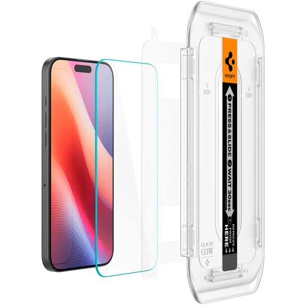 Spigen Glass tR EZ Fit tvrdené sklo iPhone 17 Pro/17/16 Pro číre (2-pack) - Ochranné fólie a sklo - Obrázok 87d8dbd3935a4cd29c7d3e506feae84b