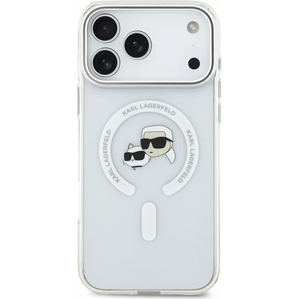 Karl Lagerfeld IML K&CH Heads Metal Frame MagSafe Zadný kryt pre iPhone 18 Pro Max White - Puzdra - Obrázok 87f3072d97fc4dadaeeeb40b9f42cb11