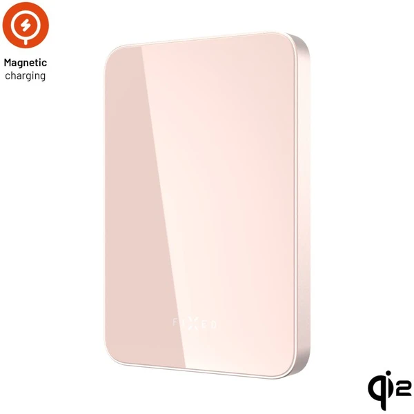 FIXED MagZen 5 Crystal MagSafe/Qi2 powerbanka, 5000mAh, ružová - Powerbanky - Hlavný obrázok
