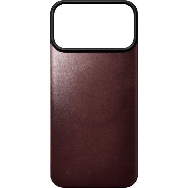 Nomad Magnetic Leather Back (Horween) MagSafe kožený kryt iPhone 17 Pro Max/18 Pro Max Burgundy - Puzdra - Obrázok 880180ad25aa4502a9e38738879b215f