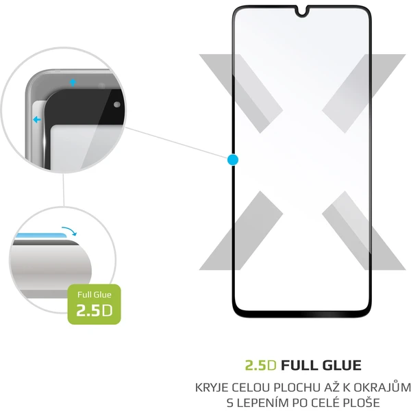 FIXED 2,5D Full-Cover tvrdené sklo 0,33mm Samsung Galaxy A41 čierne - Ochranné fólie a sklo - Obrázok 881H200301