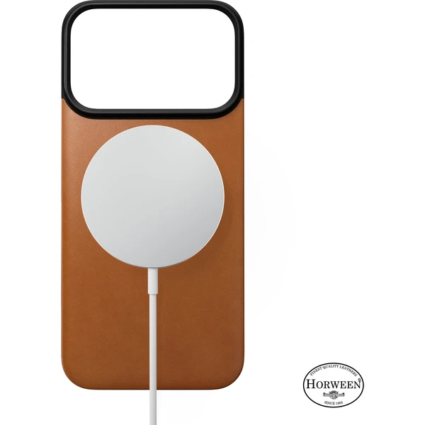 Nomad Magnetic Leather Back (Horween) MagSafe kožený kryt iPhone 18 Pro Saddle - Puzdra - Obrázok 882fc120fa8d493eb4266a223b0f5b4a