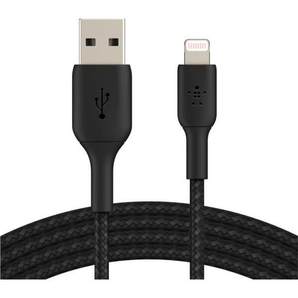 Belkin BOOST Charge Braided Lightning/USB-A odolný kábel, 1m, čierny