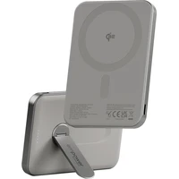 PanzerGlass® empower bezdrôtová Qi2 powerbanka 5000 mAh, MagSafe, otočný stojan, sivá - Powerbanky