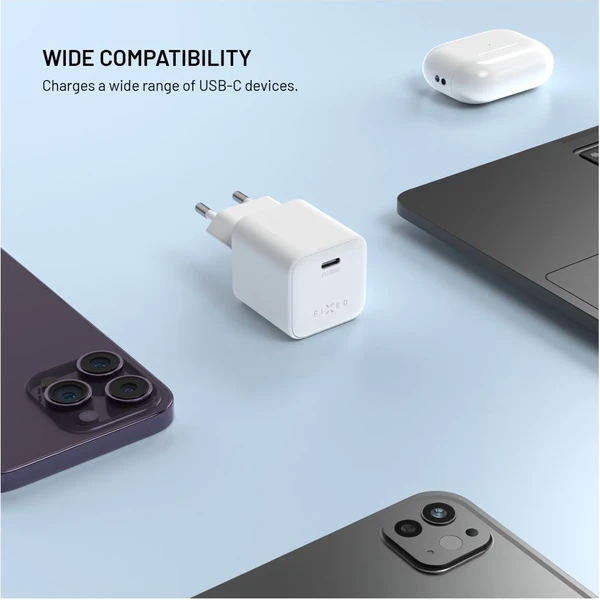 FIXED Mini GaN nabíjačka s USB-C a podporou PD, 65W, biela - Nabíjačky - Obrázok 8856eb61a0a946b692463009b26e9ad3