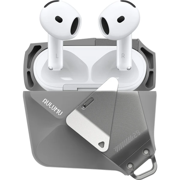 Aulumu A29 Geometrické puzdro AirPods 4 Šedé - Puzdra - Hlavný obrázok