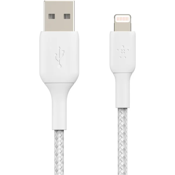 Belkin BOOST Charge Braided Lightning/USB-A odolný kábel, 2m, biely - Káble - Obrázok 8899400301