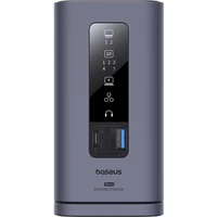 Dokovacia stanica Baseus Spacemate 10v1 (USB-C PD 100W, USB-C, 2x USB-A, 2x HDMI) sivá - Dokovacie stanice