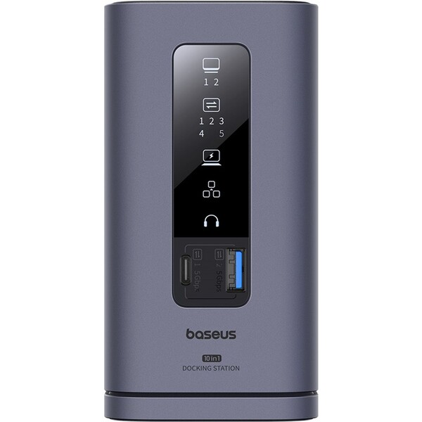 E-shop Baseus Spacemate 10v1 dokovacia stanica (USB-C PD 100W, USB-C, 2x USB-A, 2x HDMI) sivá