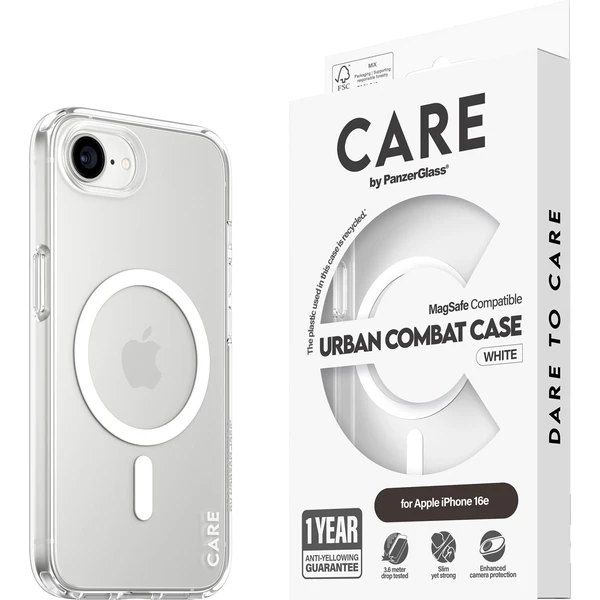 PanzerGlass® CARE kryt Apple iPhone 17e/16e MagSafe Urban Combat priehľadný/biely - Puzdra - Obrázok 88GD000J01