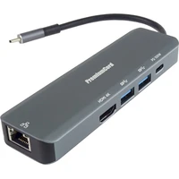 PremiumCord USB-C na HDMI + 2x USB3.2 + PD 100W + RJ45 10/100/1000Mbps adaptér - Dokovacie stanice