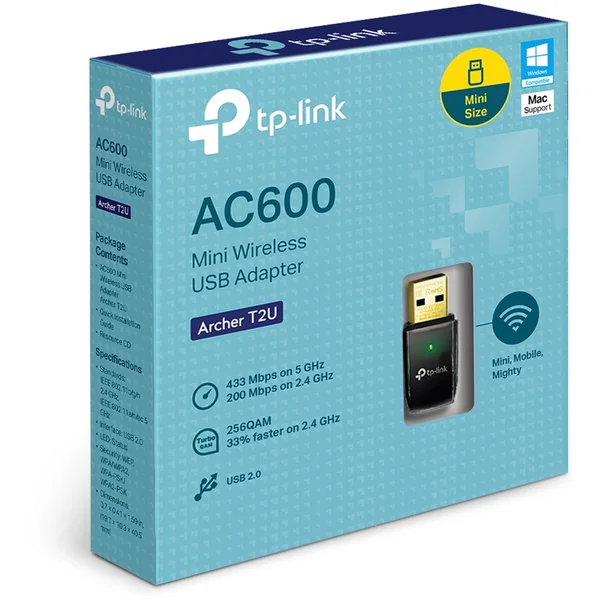 TP-Link Archer T2U WiFi USB adaptér - Sieťové karty - Obrázok 88QFF00101