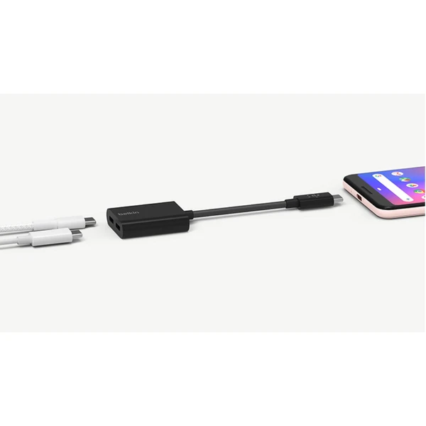 Belkin CONNECT USB-C audio/napájací adaptér čierny - USB huby - Obrázok 88VN300301