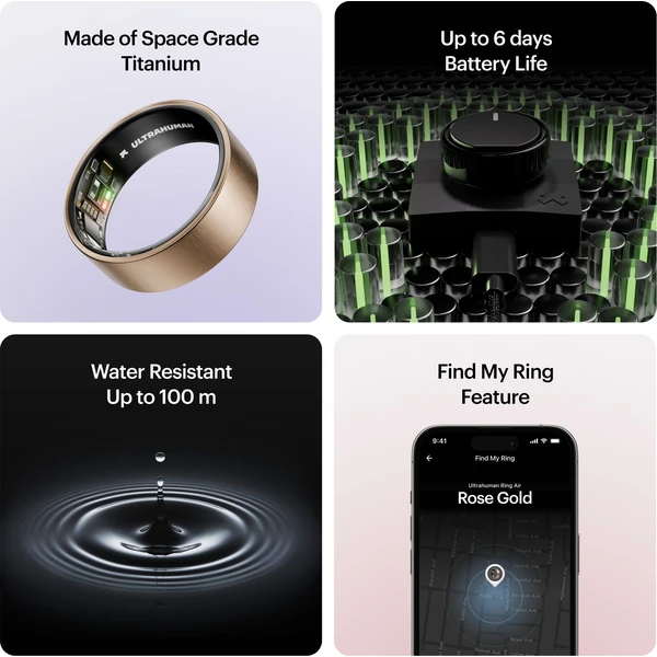 Ultrahuman Ring AIR šikovný prsteň veľ. 10 Rose Gold - Chytré prstene - Obrázok 88XM000K01
