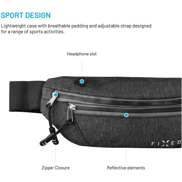 FIXED Sportbelt športová ľadvinka šedá - Ľadvinky - Obrázok 88b92905133440559405cc71c26a323b