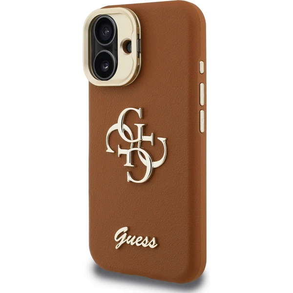 Guess PU Grained 4G Logo Stand Camera Frame kryt iPhone 16 hnedý - Puzdra - Obrázok 8909dad21c7d4fb288b5f5a9ecab22c6