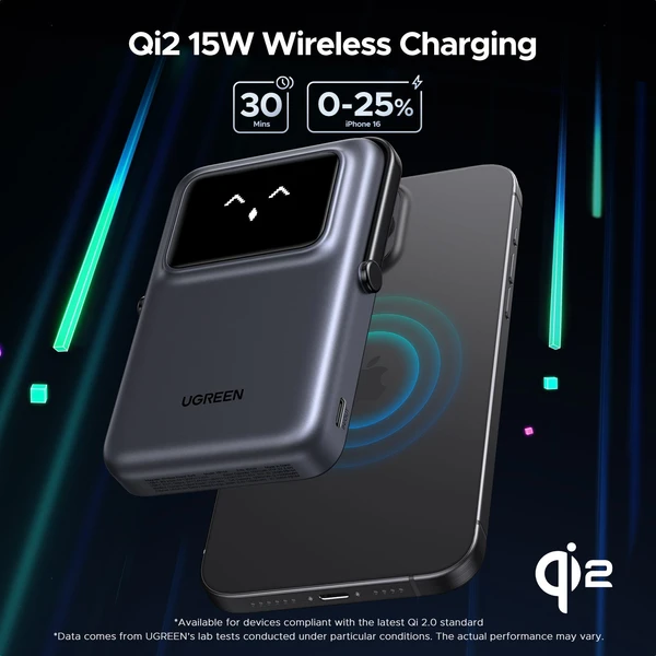 UGREEN Uno MagSafe/Qi2 Powerbanka so stojanom, 10000 mAh, 20W, tmavo šedá - Powerbanky - Obrázok 890aa62f556a4547b44d83fb15978063