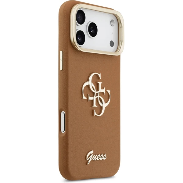 Guess PU Grained 4G Logo Stand Camera Frame kryt iPhone 17 Pro Max hnedý - Puzdra - Obrázok 8923e8ed92974a9b9f691933fc93b3da