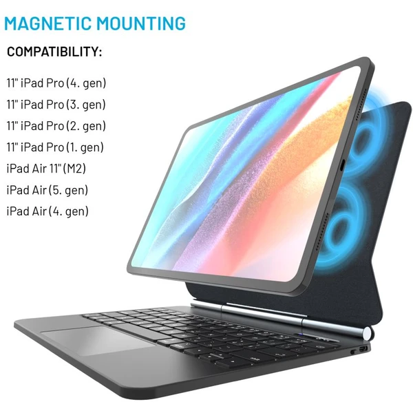 FIXED Typee puzdro s bezdrôtovou klávesnicou iPad Pro 11" (18-22)/iPad Air 11" (20-26), CZ, čierna - Puzdra s klávesnicou - Obrázok 8926619c95da4aebb7ae35b5765f8f6e