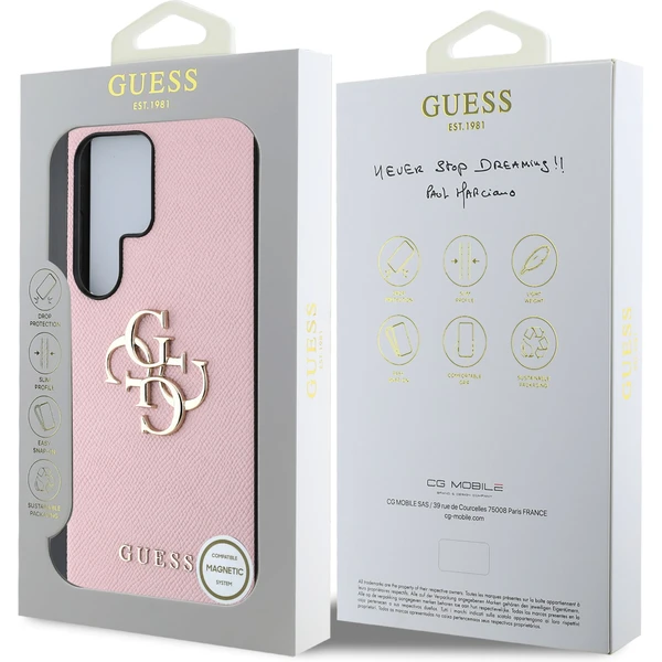 Guess PU Grained 4G Metal Logo kryt Samsung Galaxy S25 Ultra ružový - Puzdra - Obrázok 893ae6ac56e14b0283f14fa73891e49b