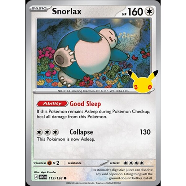 Snorlax (30C 119) - 30th Celebration [Holo] - Kusové karty - Hlavný obrázok