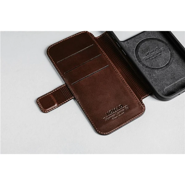 Nomad Modern Leather Folio (Horween) MagSafe kožené púzdro iPhone 17 Pro Max Rustic Brown - Puzdra - Obrázok 898c004ebd3c44a187965d8086a8db24
