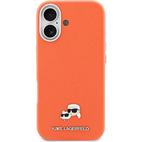 Karl Lagerfeld PU Karl a Choupette Heads Pins MagSafe kryt iPhone 17 oranžový - Puzdra - Obrázok 89994766f9164a7fae1df63680e702e3