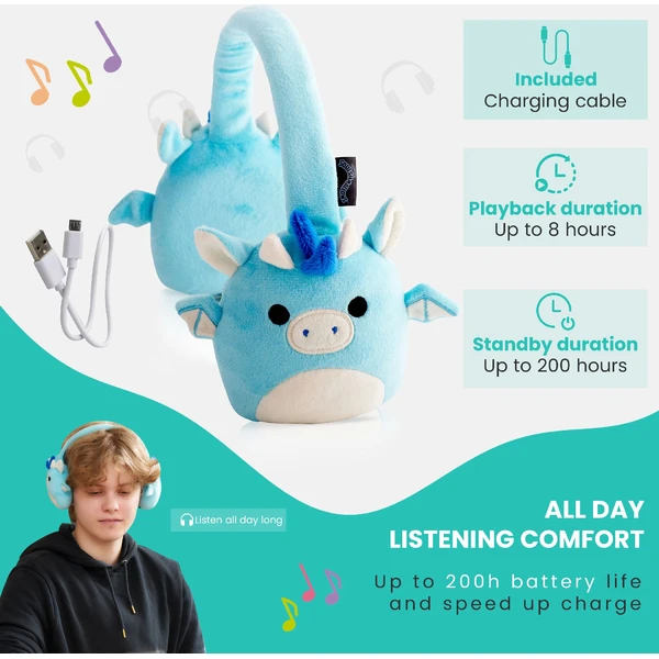 Lazerbuilt bezdrôtové slúchadlá Squishmallows - Tatiana (plyšové) - Slúchadlá - Obrázok 89BG000K01