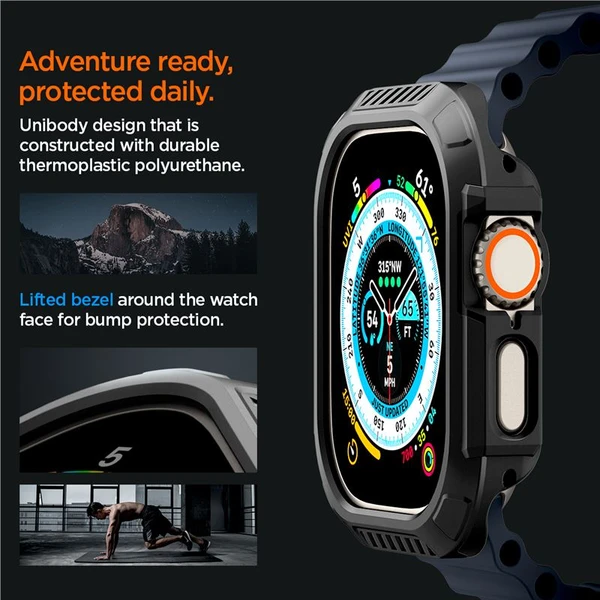 Spigen Lock Fit kryt Apple Watch Ultra 3/2/1 (49mm) čierny - Puzdra - Obrázok 89a767fa21254de0951dd59fdc8d2535
