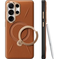 Torras Ostand Q3 VegSkin MagSafe kryt Samsung Galaxy S26 Ultra amber brown - Puzdra