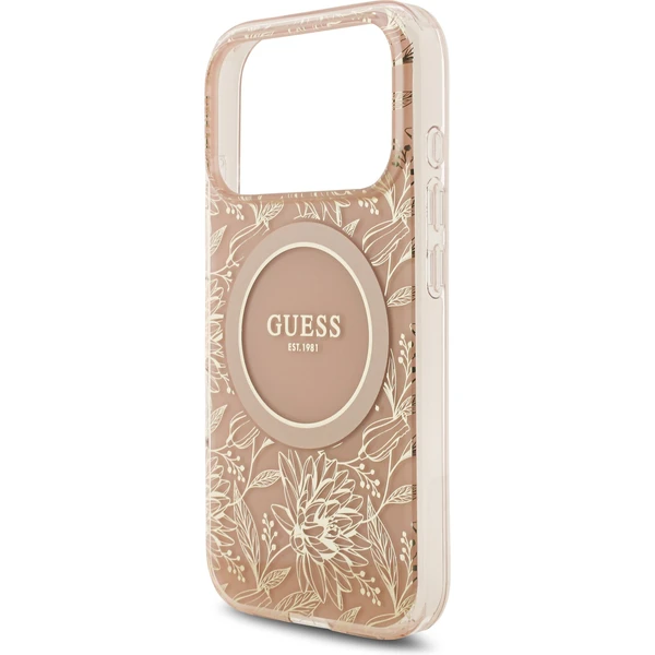 Guess IML Flowers Allover Strap MagSafe kryt iPhone 17 Pro ružový - Puzdra - Obrázok 89c59e6eb91a4daba93d6327826ee057
