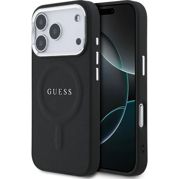 Guess PU Saffiano MagSafe kryt iPhone 17 Pro čierny - Puzdra - Hlavný obrázok