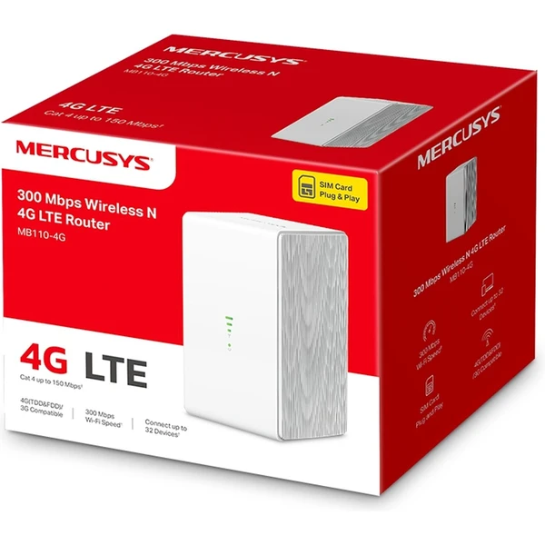 Mercusys MB110-4G Wi-Fi 4 router biely - Wi-Fi routery - Obrázok 8A61000N01