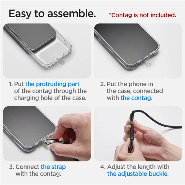 Spigen Crossbody Strap univerzálny popruh čierny - Popruhy a crossbody - Obrázok 8AC5000L01