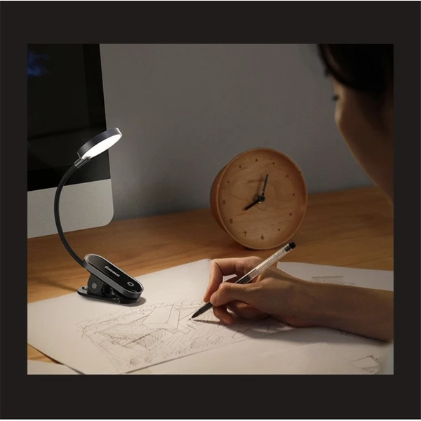 Baseus Mini LED lampička na čtení s klipem černá - Lampičky - Obrázok 8B3P600301