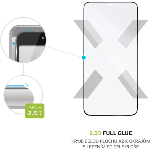 FIXED 2,5D Full-Cover tvrdené sklo 0,33mm Apple iPhone 12/12 Pro čierne - Ochranné fólie a sklo - Obrázok 8B5C500301
