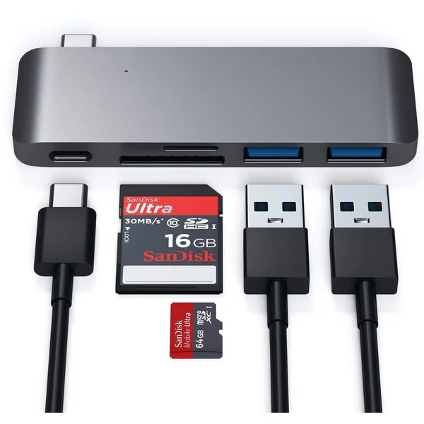 Satechi Passthrough USB hub MacBook 12" vesmírne šedý - USB huby - Obrázok 8CCE100301