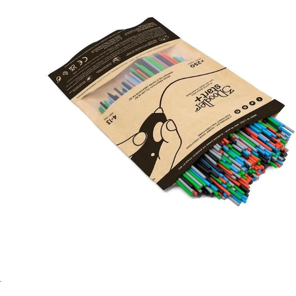 3Doodler náplň ECO-PCL pre 3D pero Start+ 250 ks - čierna, červená, šedá, modrá - Náplne pre 3D perá - Hlavný obrázok