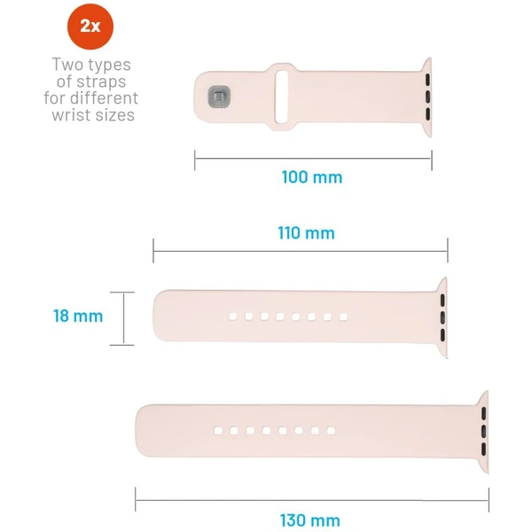 Set silikónových remienkov FIXED Silicone Sporty Strap pre Apple Watch 38/40/41mm, ružový - Remienky - Obrázok 8CM2000O01