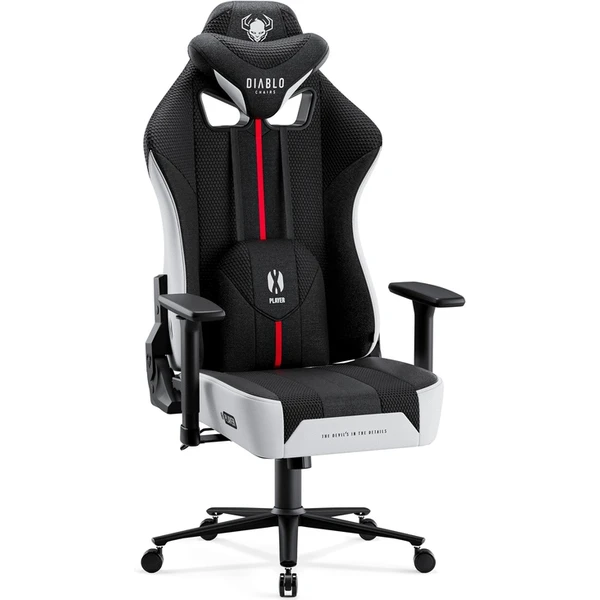 Diablo X-Player 2.0 King Size látková herná stolička bielo-čierna - Stoličky - Obrázok 8DCG000K01