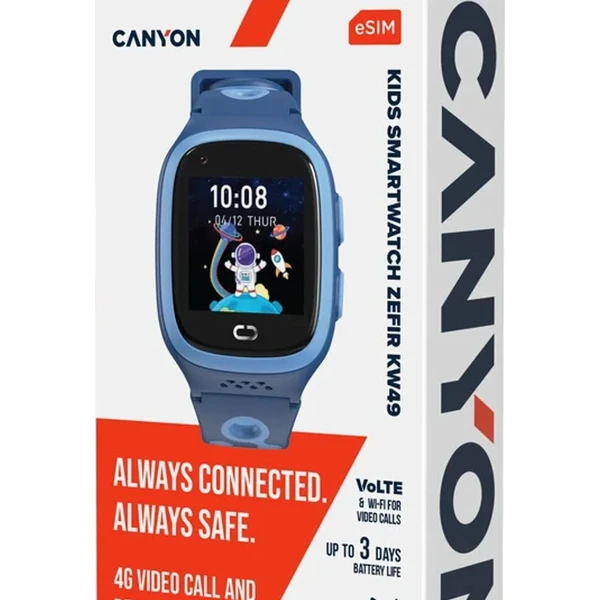 Canyon Kids Watch ZEFIR KW-49 detské inteligentné hodinky modré - Inteligentné hodinky - Obrázok 8DQO000K01