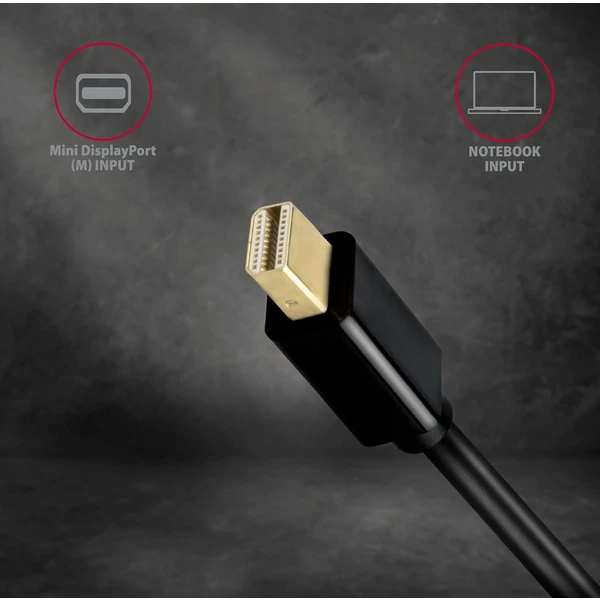 AXAGON Mini DisplayPort/HDMI 1.4 redukcia 0,18 m čierna - Káble a redukcie - Obrázok 8FD0700301