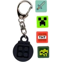 PIXIE CREW & MINECRAFT Kľúčenka, čierna, 4 multipixely - Kľúčenky