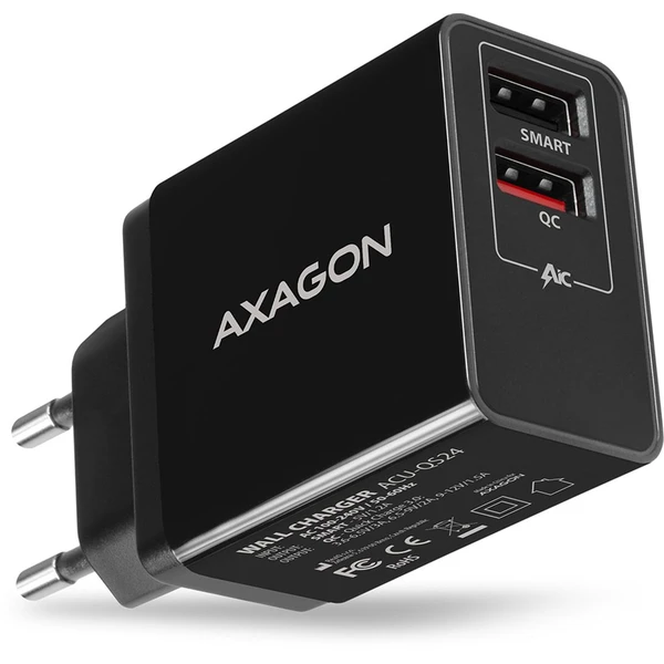 AXAGON nabíjačka 2x port USB-A 24W - Nabíjačky - Hlavný obrázok