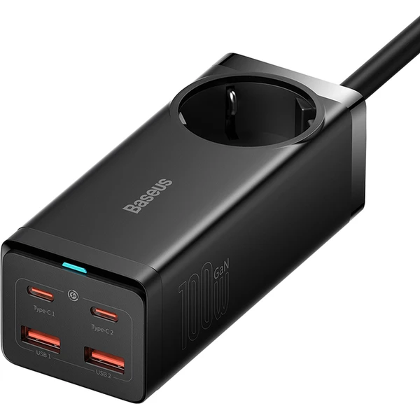 Rýchlonabíjačka do siete Baseus GaN3 Pro, 2x USB-C, 2x USB + AC 100W s káblom USB-C/USB-C čierna - Nabíjačky - Obrázok 8HGE000L01