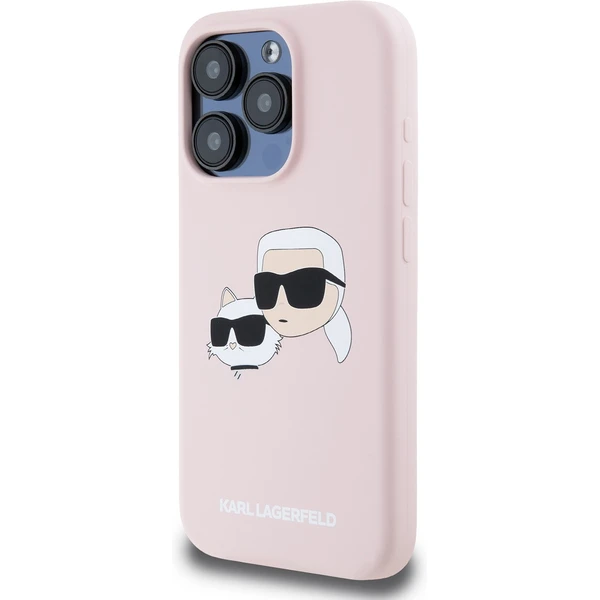 Karl Lagerfeld Liquid Silicone Double Heads Magsafe zadný kryt iPhone 15 Pre ružový - Puzdra - Obrázok 8HP5000J01
