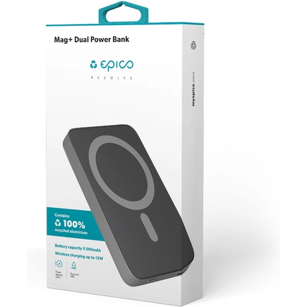 Epico Resolve Mag+ duálna powerbanka, 5000 mAh, vesmírne šedá - Powerbanky - Obrázok 8ITE000K01
