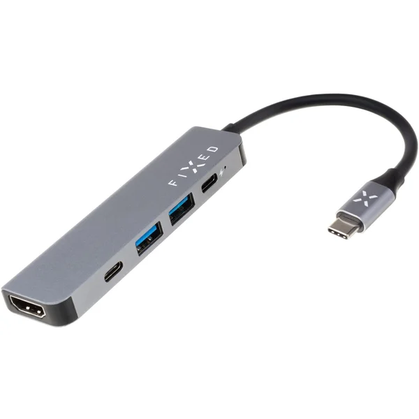 FIXED USB-C HUB Mini 5-portový pre notebooky a tablety sivý - USB huby - Obrázok 8JWRF00101